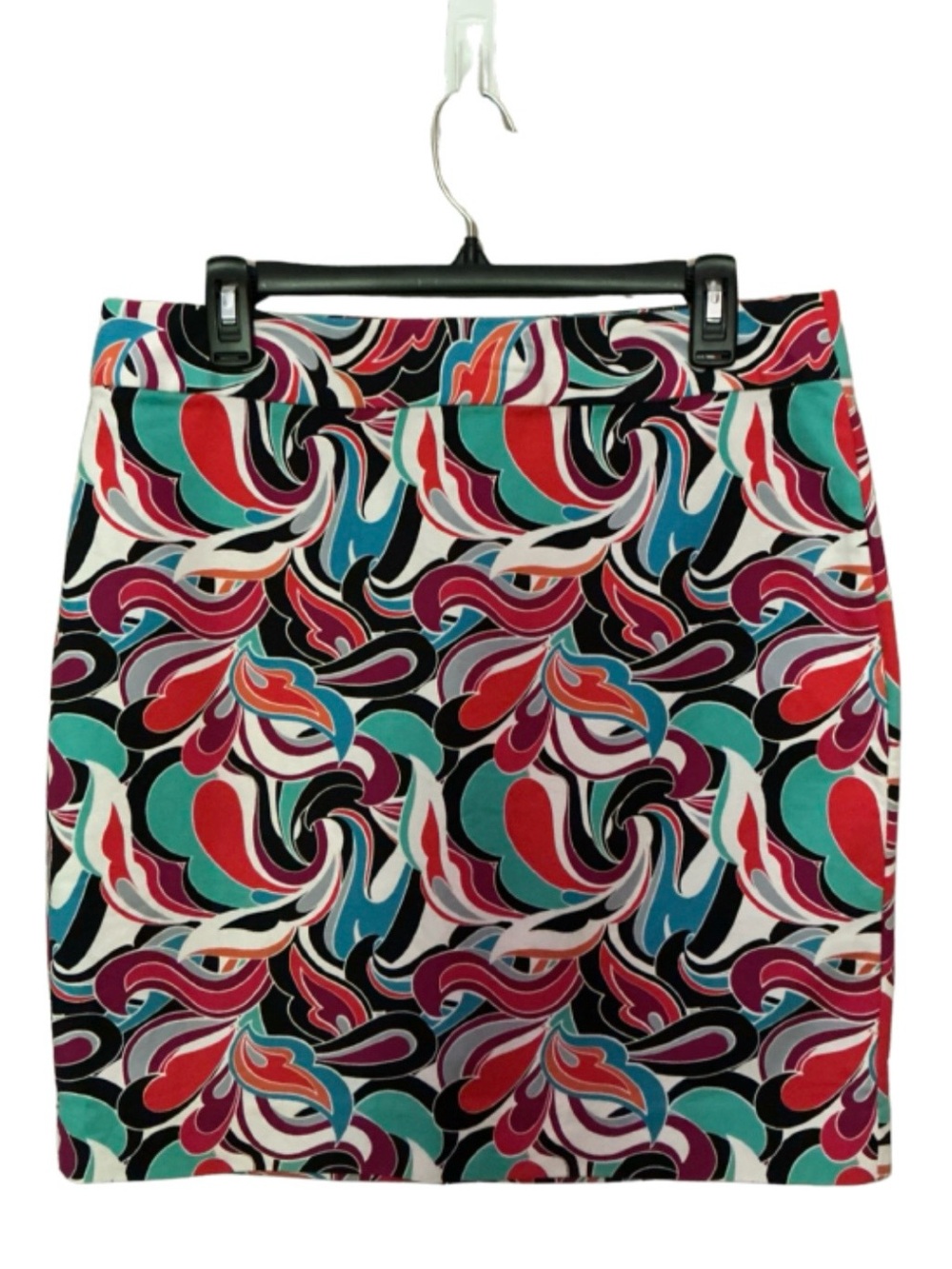 Banana Republic Teal, Red, Blue, Dark Pink , Black & White Swirl Skirt